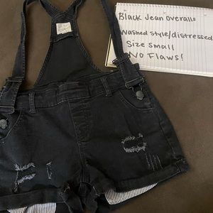 Black jean overalls